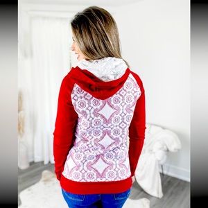 Ampersand Avenue Lovely Lace Double Hood Long Sleeve
